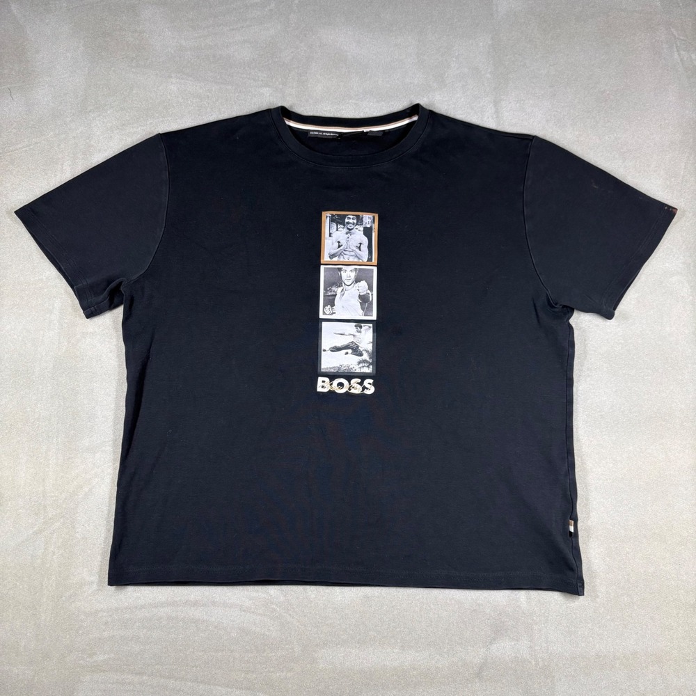 Hugo Boss Bruce Lee Graphic T-Shirt Black Mens Short Sleeve Crewneck L/XL